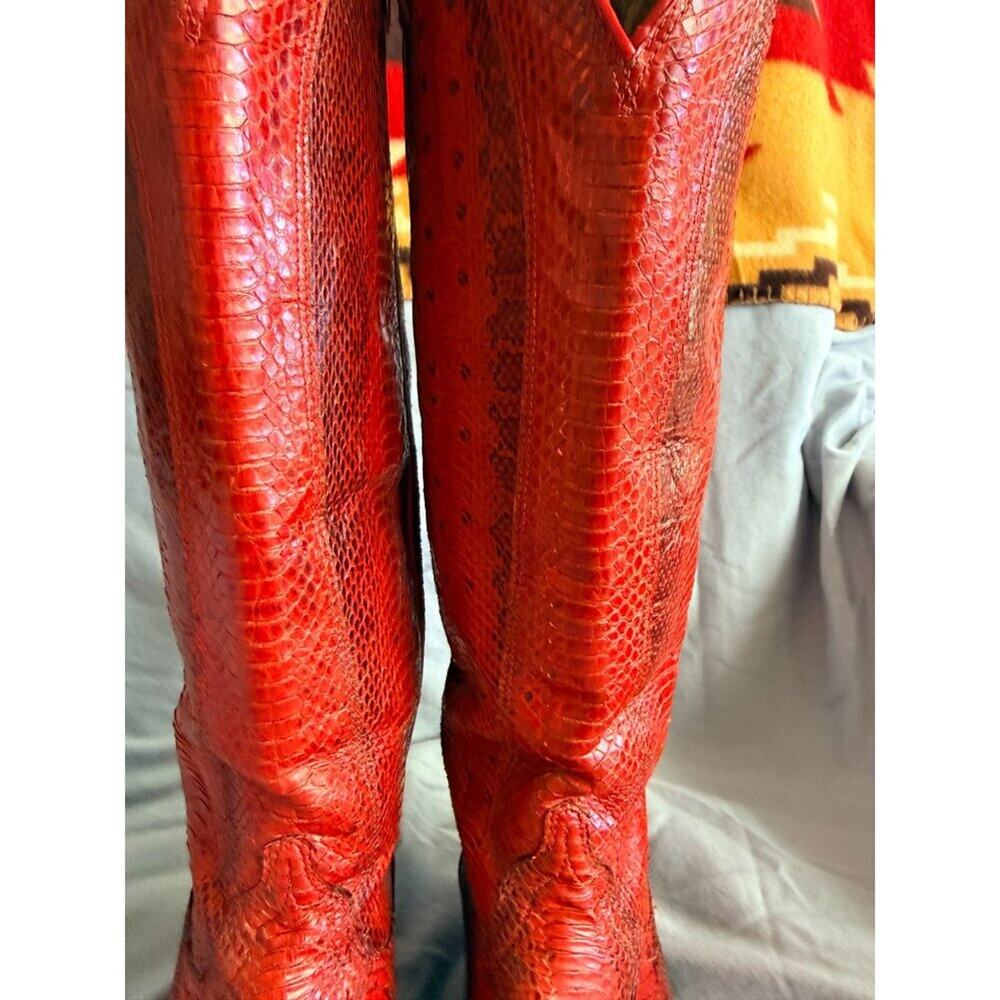 Dan Post Red Python Exotic Cowboy Boots Made USA … - image 3